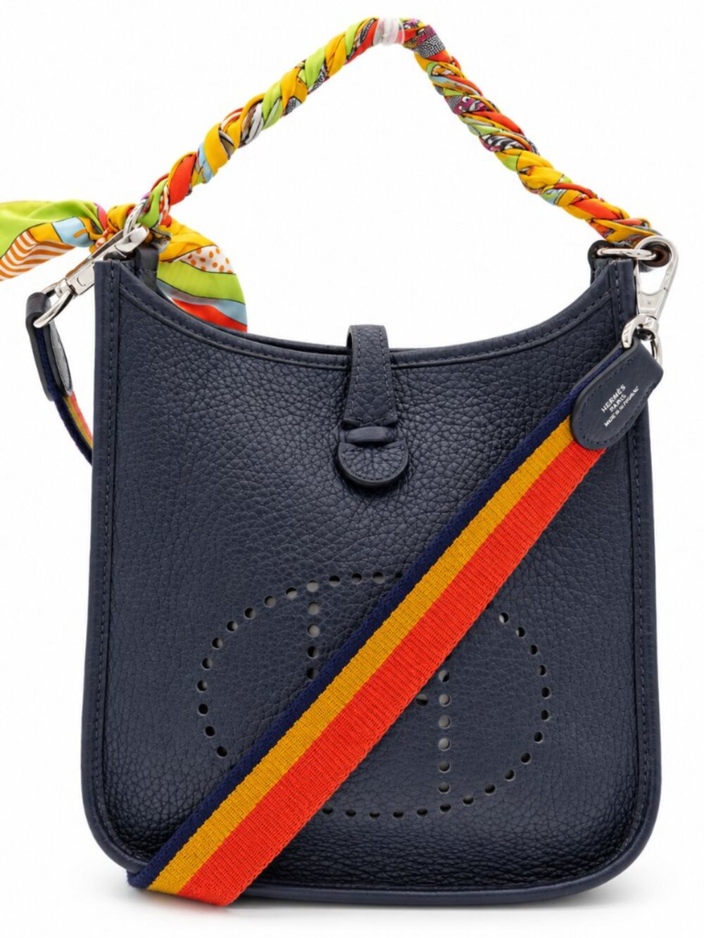 Hermès Evelyne TPM 16 Crossbody – Navy Blue Leather, Twilly (Pre-Owned)